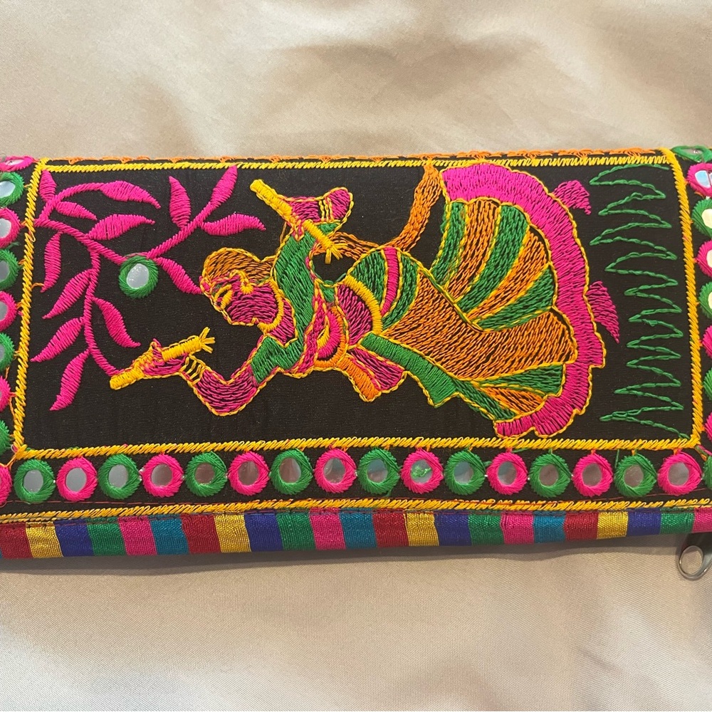 10"/4.5”Ethnic Rajasthani Embroidered Women’s Bag Clutch Purse